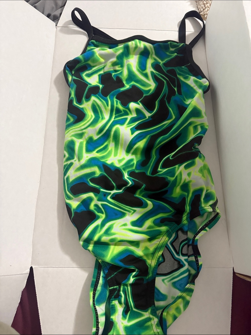 Speedo Women's Neon Green & Black One Piece Swimsuit